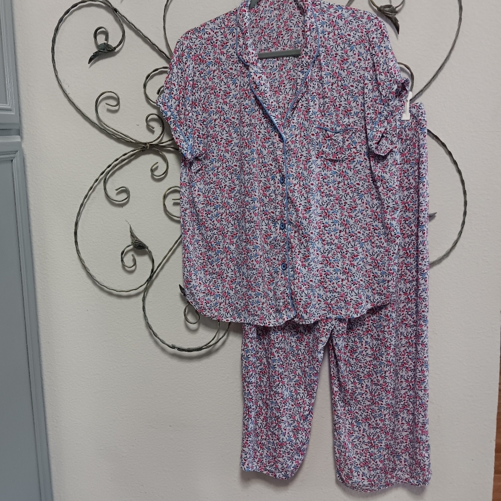 TOMMY HILFIGER floral print sleepwear set, L